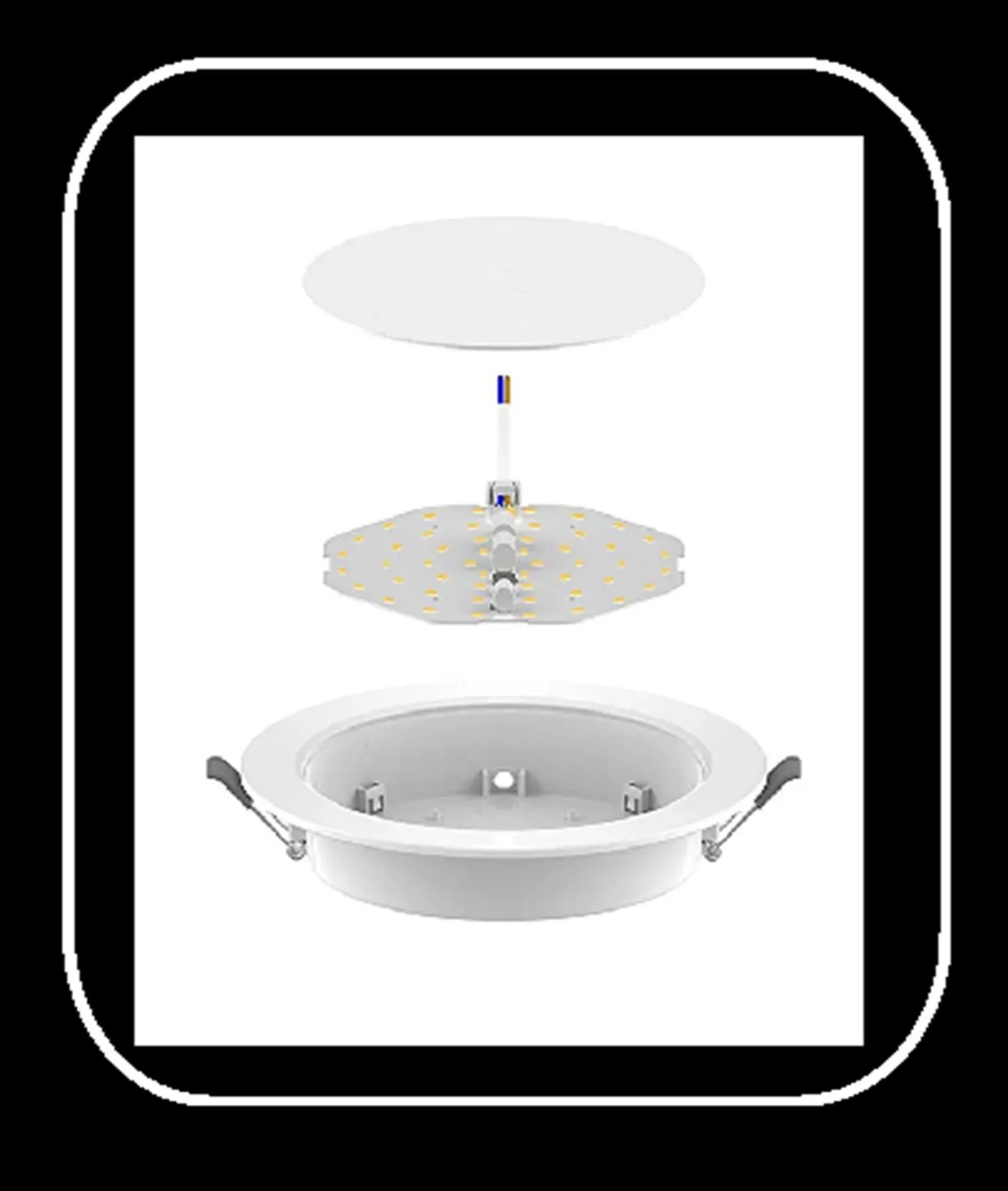 Edge Lit Panel Recessed Light Aluminium